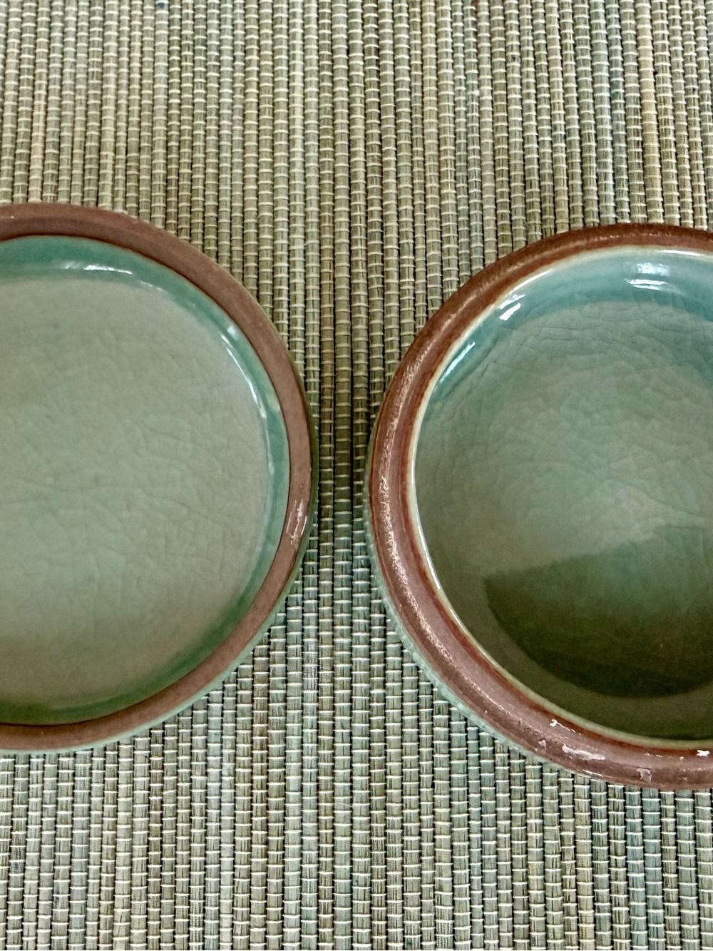 Vintage Korean Celadon Glaze Lidded Trinket / Jewelry Box Flying Cranes & Cloud - Picture 4 of 7